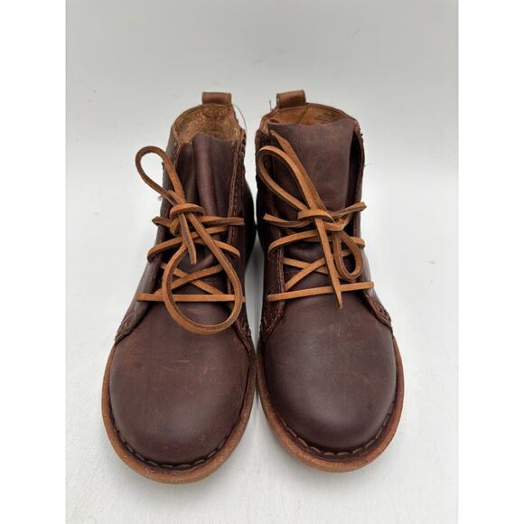 Børn TEMPLE F32523 Women's NEW Lace Up Leather Ankle Boots Brown US Size 6 NIB - Picture 6 of 11